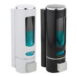 BATH GURU Abs Wall Mounted Shampoo Sanitizer Lotion Hand Dish Wash Gel Liquid Soap Dispenser for Bathroom Kitchen Pack of 2 (400 Ml, White & Black, Plastic)