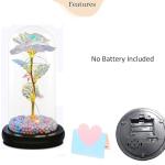 DHAVAL Rainbow LED Rose in Acrylic Dome: The for Mom, Sisters, or Friends on Birthdays and Anniversaries (Plastic Pack of 1)