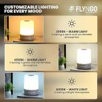 FLYNGO Touch Control LED Night Light Table Lamp for Bedroom, Living Room, and Study, with Adjustable Brightness, USB Rechargeable (A1)Plastic ,White