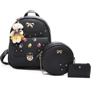 Girls 3-PCS Mini Leather Backpack Sling & Pouch Set for Women's/Rakhi gift for Sister