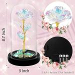DHAVAL Rainbow LED Rose in Acrylic Dome: The for Mom, Sisters, or Friends on Birthdays and Anniversaries (Plastic Pack of 1)