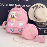 Girls 3-PCS Mini Leather Backpack Sling & Pouch Set for Women's/Rakhi gift for Sister