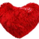 Romantic Red Heart Fur Cushion with Personalized Photo