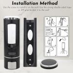 BATH GURU Abs Wall Mounted Shampoo Sanitizer Lotion Hand Dish Wash Gel Liquid Soap Dispenser for Bathroom Kitchen Pack of 2 (400 Ml, White & Black, Plastic)