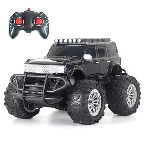 popsugar Off Roader Rechargeable Remote Control Monster Truck with 4 Headlight Modes | Lithium Battery | C-Type Charging | Remote Control Car for Kids | Made in India, Black