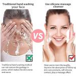 VWMYQ Silicone Facial Cleansing Brush Face Wash Brush Face Scrubber Soft Handle Deep Cleansing Skin Care for Gentle Exfoliating, Removing Blackhead, Massaging (Pink)