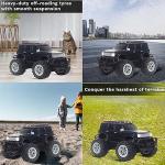 popsugar Off Roader Rechargeable Remote Control Monster Truck with 4 Headlight Modes | Lithium Battery | C-Type Charging | Remote Control Car for Kids | Made in India, Black