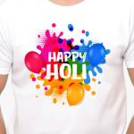 Happy Holi Printed White T-Shirt – Festival Special
