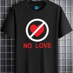 No Love Printed Black T-Shirt for Men – Trendy & Stylish