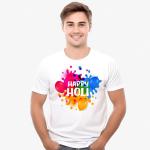 Happy Holi Printed White T-Shirt – Festival Special