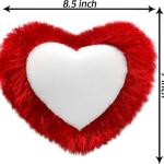Romantic Red Heart Fur Cushion with Personalized Photo