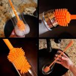 Silicone Bottle Cleaning Brush with Long Handle – Flexible, Non-Scratch Brush for Baby Bottles, Water Bottles, Containers, Vases & Glasses