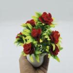GREEN GARDEN Mini/Small Pack of6 बोनसाई जंगली नकली पौधा पॉट के साथ (15 cm)