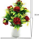 GREEN GARDEN Mini/Small Pack of6 बोनसाई जंगली नकली पौधा पॉट के साथ (15 cm)